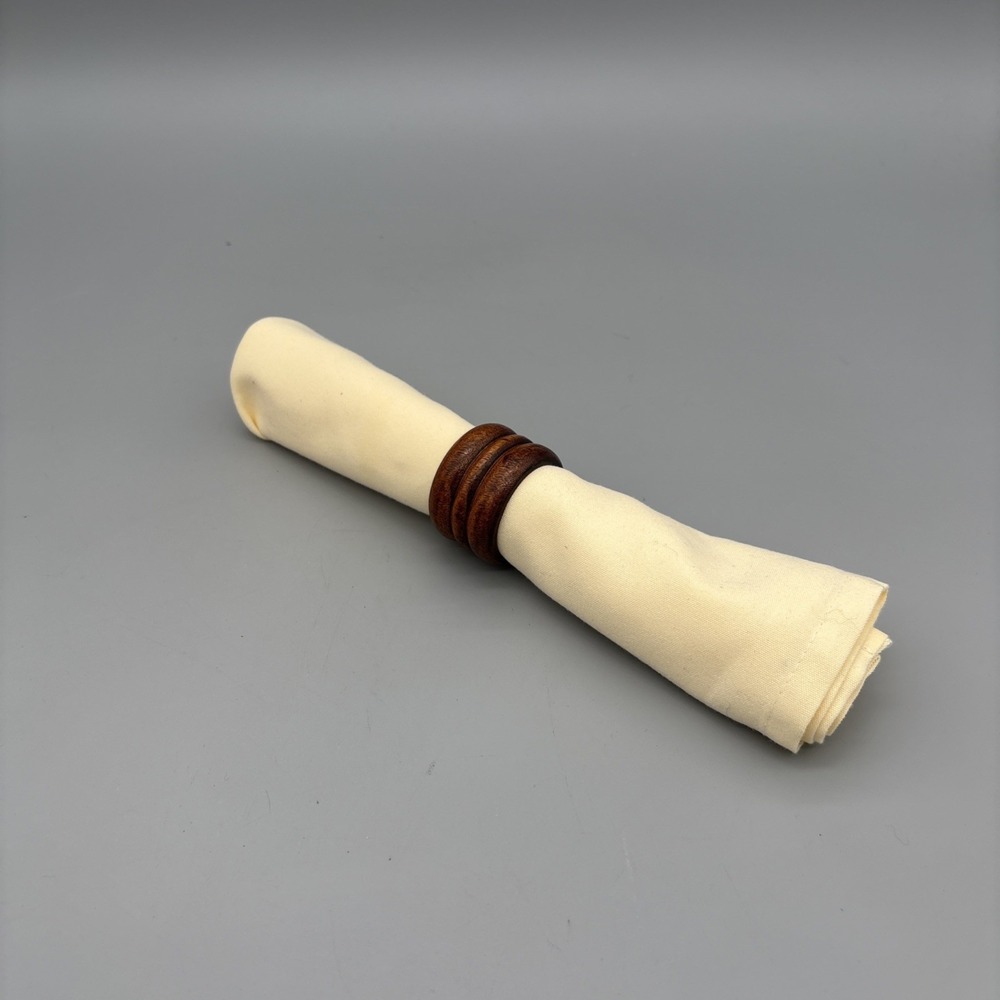 MCM Knobler Wooden Napkin Rings - Set of 10 - Wood Napkin Holders Vintage‎ 1.25"